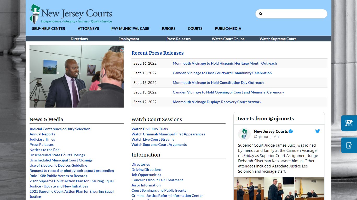 Public/Media Information - New Jersey Superior Court